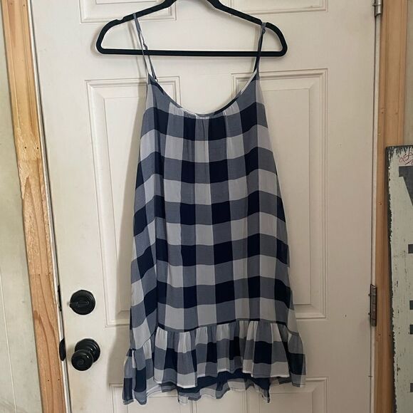 Abercrombie & Fitch Blue Plaid Dress Large - Picture 2 of 5